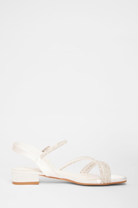 White Embellished Strappy Sandals - Image 5