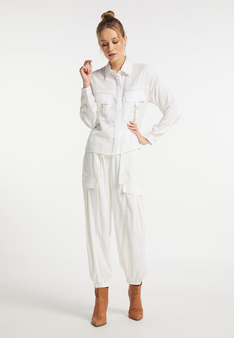 Dreimaster fabric trousers women white - Image 2
