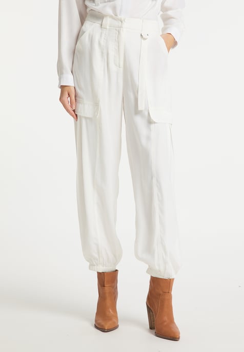 Dreimaster fabric trousers women white - Image 3