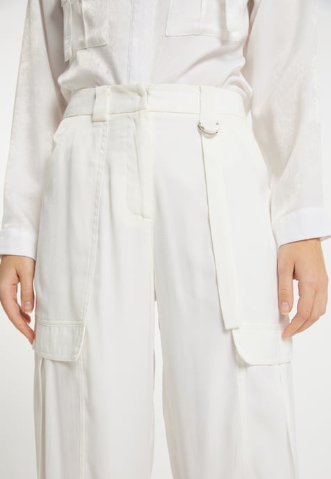 Dreimaster fabric trousers women white - Image 5