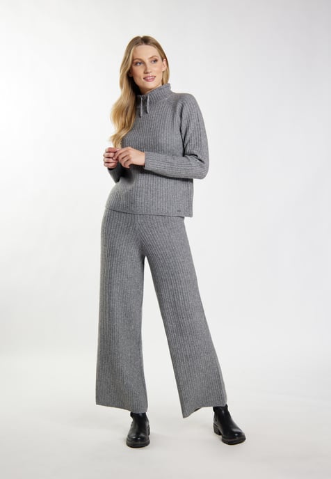 Dreimaster Knitted pullover women Grey melange - Image 2