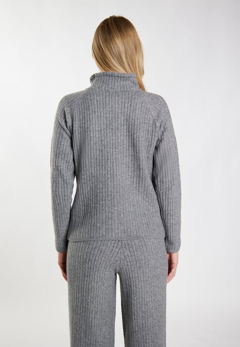 Dreimaster Knitted pullover women Grey melange - Image 4