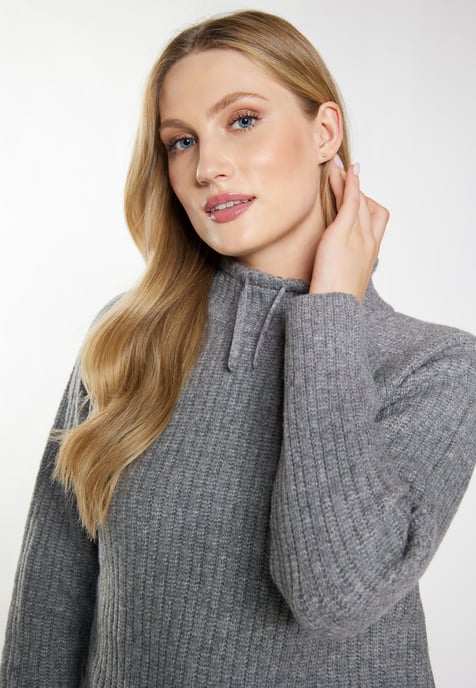 Dreimaster Knitted pullover women Grey melange - Image 5