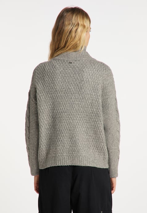 Dreimaster Knitted pullover women Grey melange - Image 4