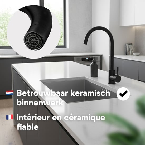 Luzzo ® lesina keuken mengkraan mat – hoog model ronde uitloop 100% - Image 4