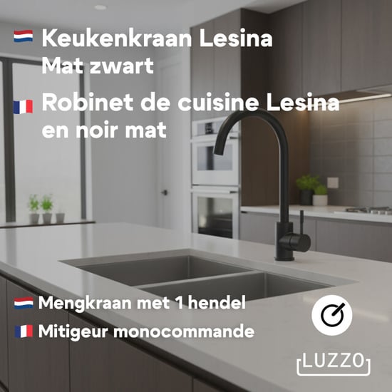 Luzzo ® lesina keuken mengkraan mat – hoog model ronde uitloop 100% - Image 6