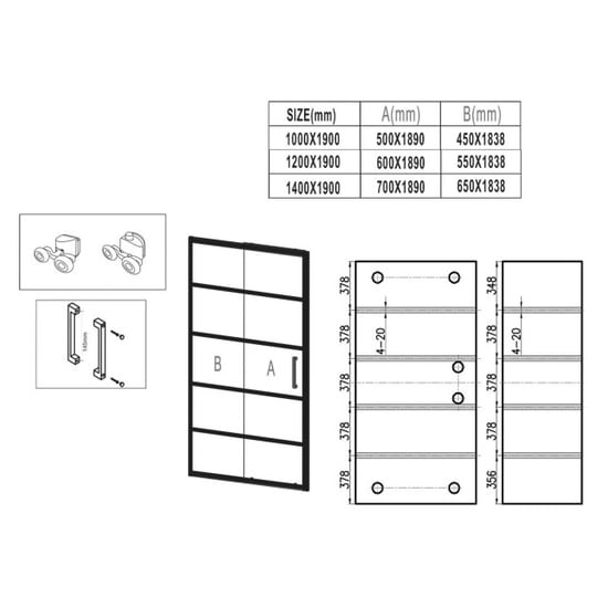 Badplaats Douchewand calgary 140 x 190 cm 6 mm veiligheids met lijnen - - Image 3