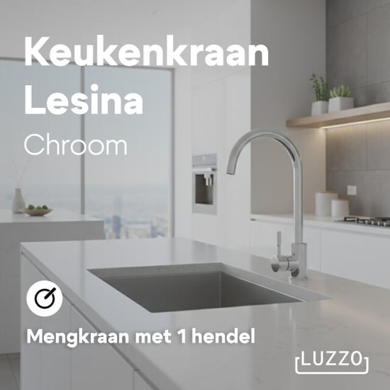 Luzzo ® lesina keuken mengkraan chroom – hoog model ronde uitloop 100% - Image 5