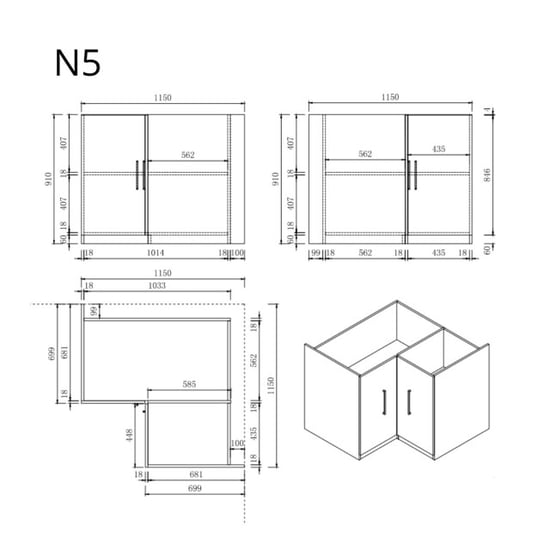 Wasophoogte Keukenkast module n5 – pure wit - Image 2
