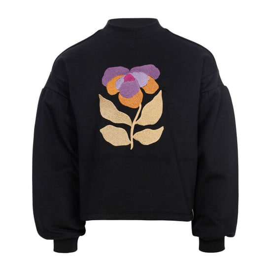 Looxs Revolution Sweater graphite borduur flower voor meisjes in de kleur - Image 1