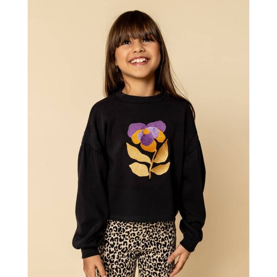 Looxs Revolution Sweater graphite borduur flower voor meisjes in de kleur - Image 3