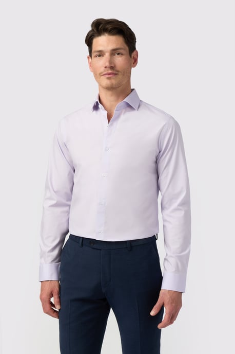 Slim Fit Poplin Single Cuff Cutaway Collar Shirt - Image 1