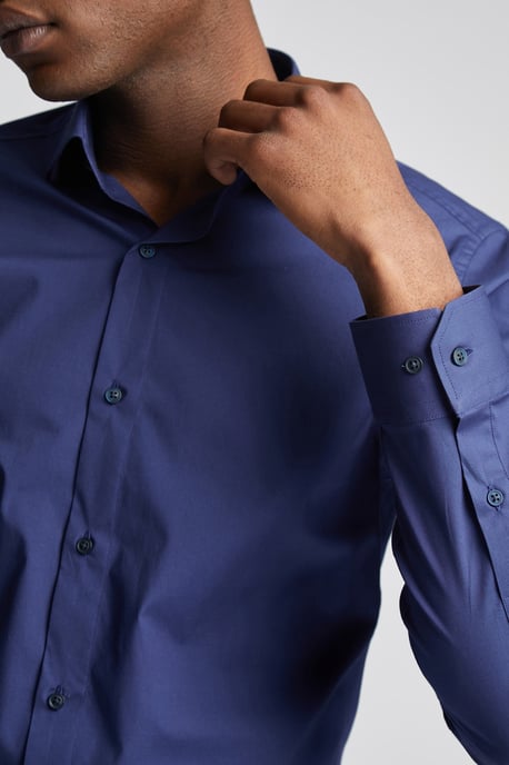Slim Fit Poplin Single Cuff Cutaway Collar Shirt - Image 2