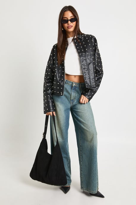 Super Soft Premium Faux Leather Studded Jacket - Image 3