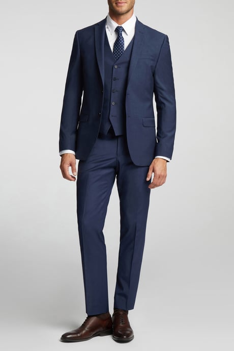 Premium Blue Panama Slim Suit Jacket - Image 2