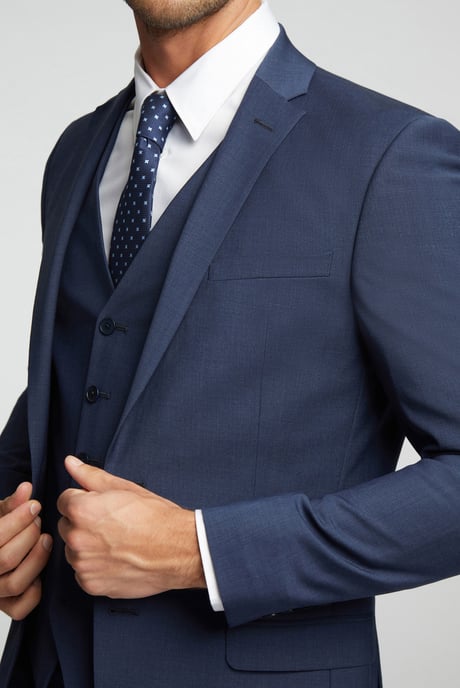 Premium Blue Panama Slim Suit Jacket - Image 4