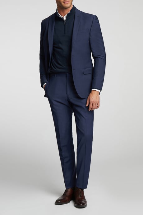Premium Blue Panama Slim Suit Jacket - Image 5
