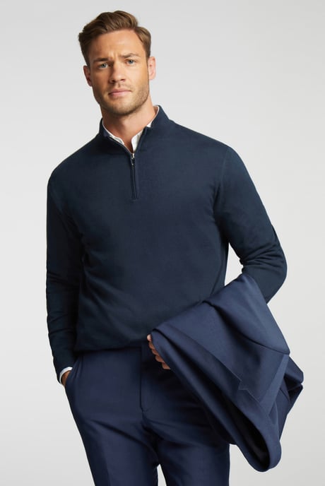 Premium Blue Panama Slim Suit Jacket - Image 6