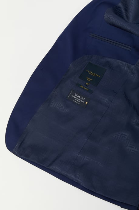 Tailored Fit Italian Super 110''s Blue Twill Jacket - Image 5
