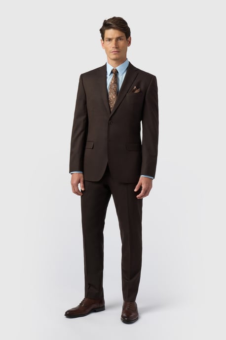 Tailored Fit Chocolate Brown Suit Jacket - Image 3