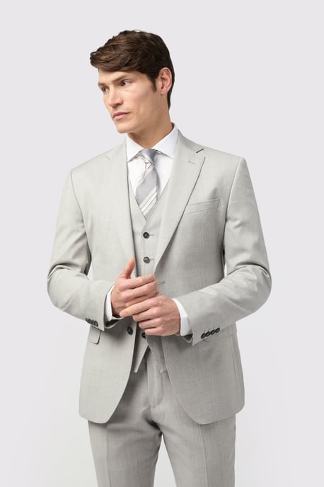 Tailored Fit Italian Grey Twill Jacket - Image 1
