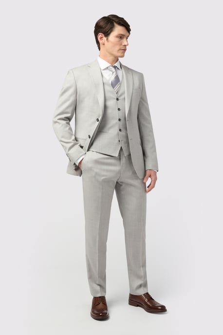 Tailored Fit Italian Grey Twill Jacket - Image 2