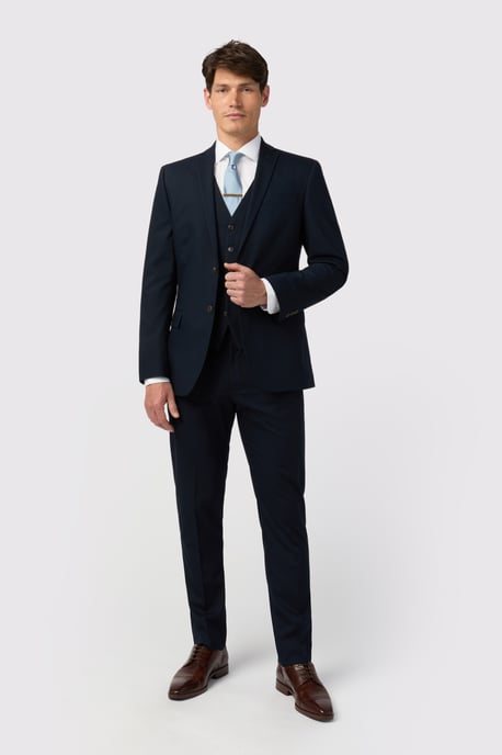 Slim Fit Navy Twill Jacket - Image 2