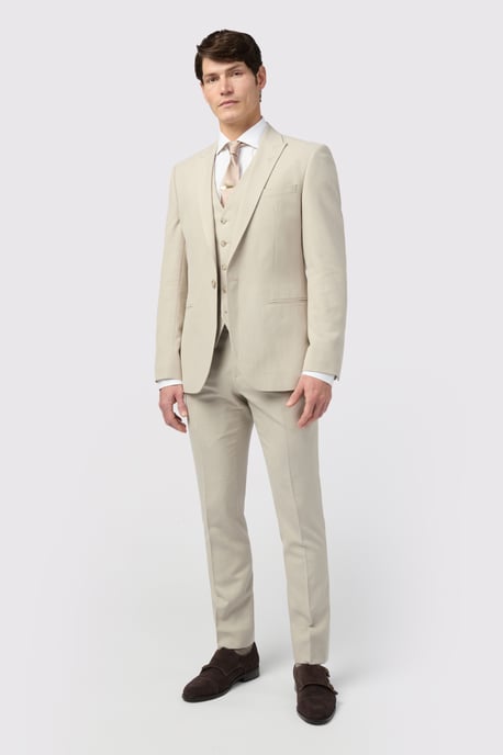 Tailored Fit Stone Linen Jacket - Image 2