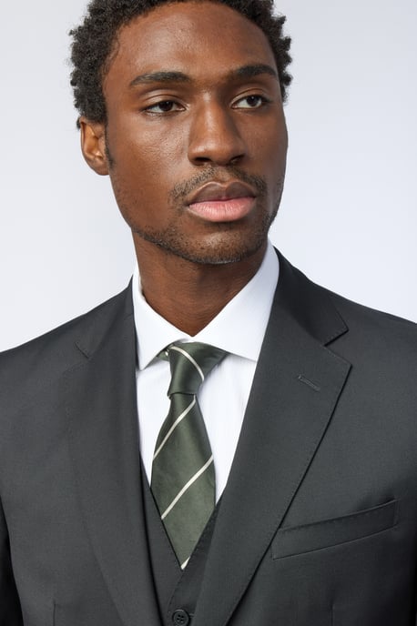 Tailored Fit Black Super 110''s Twill Jacket - Image 3