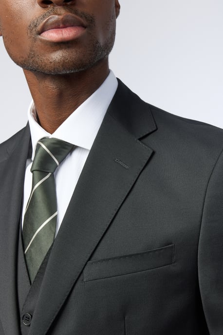 Tailored Fit Black Super 110''s Twill Jacket - Image 4