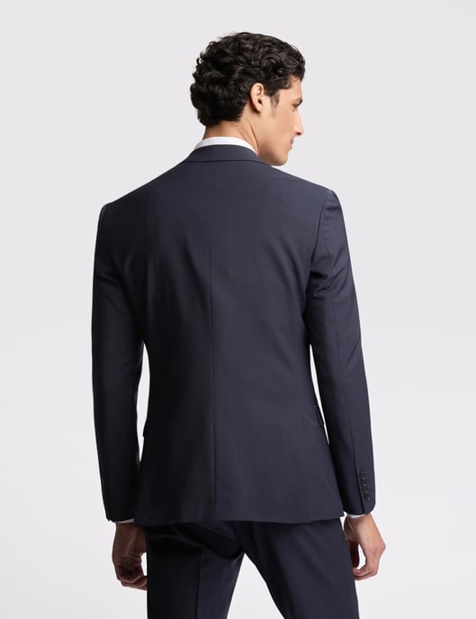 Premium Navy Panama Slim Suit Jacket - Image 3