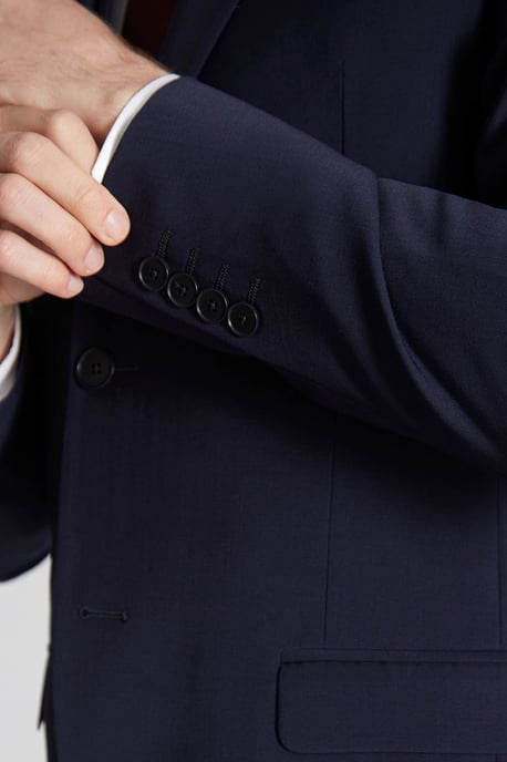 Premium Navy Panama Slim Suit Jacket - Image 5