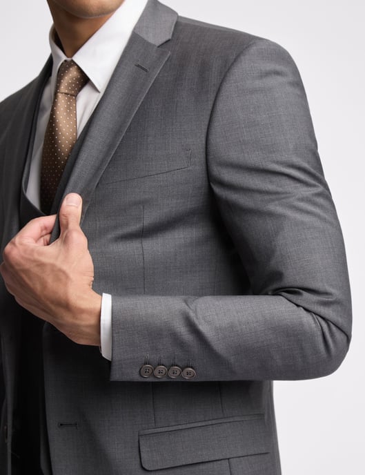 Premium Charcoal Panama Slim Suit Jacket - Image 3