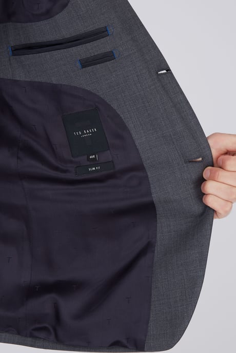 Premium Charcoal Panama Slim Suit Jacket - Image 6