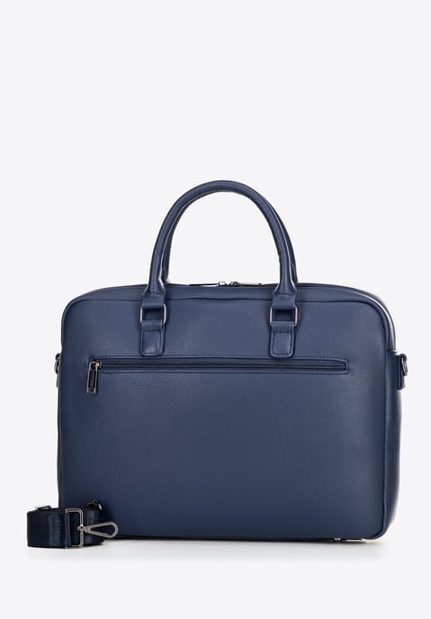 Wittchen Men's 16" Laptop Bag, Imitation Leather, Navy Blue, Eco-leather - Image 4