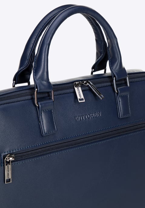 Wittchen Heren 16" Laptoptas, Imitatieleer, Marineblauw, Eco-leer - Image 4