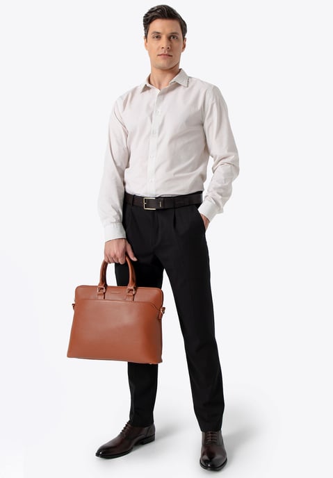 Wittchen Men's 16" Laptop Bag, Light Brown, Imitation Leather, Light Brown, Eco-leather - Image 1