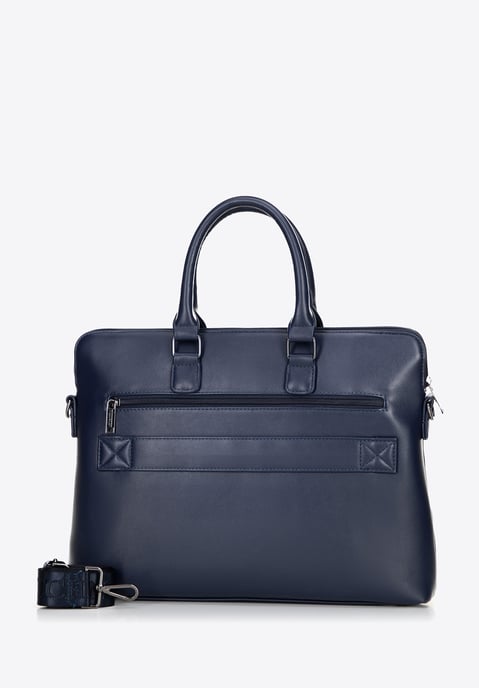 Wittchen Men's 16" Laptop Bag, Imitation Leather, Navy Blue, Navy Blue, Eco-leather - Image 2