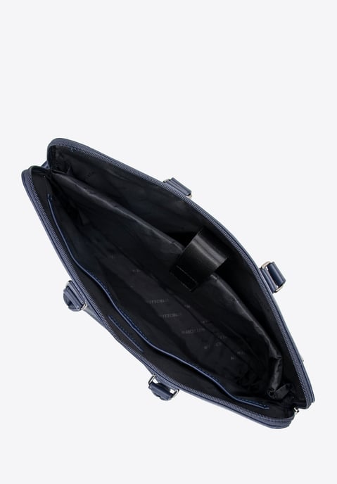 Wittchen Men's 16" Laptop Bag, Imitation Leather, Navy Blue, Navy Blue, Eco-leather - Image 3
