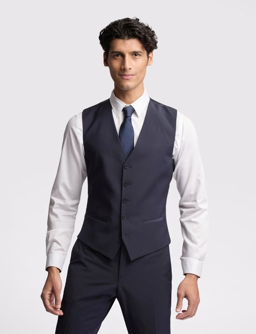 Premium Navy Panama Waistcoat - Image 1