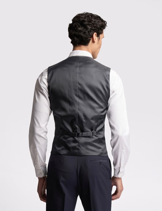 Premium Navy Panama Waistcoat - Image 2