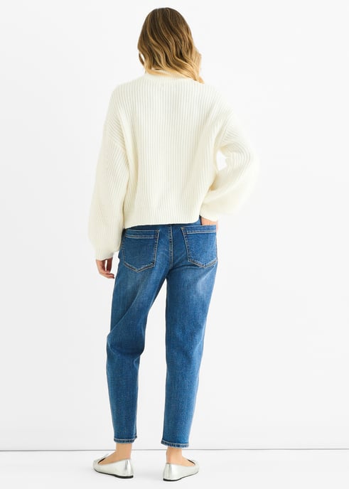 White Chunky Knit Oversized Jumper - Image 4