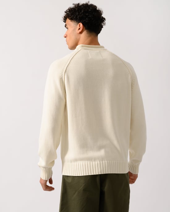 Intarsia G Logo Crew Neck Crew Neck Jumper in Ivory - Image 3