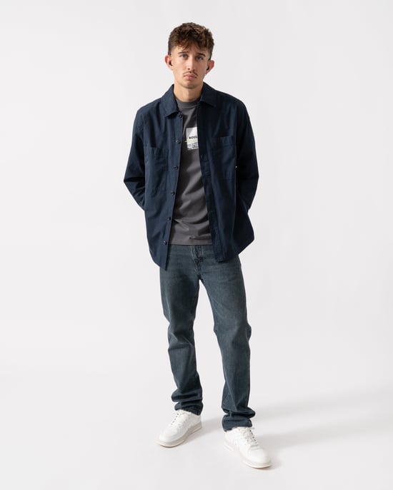 Locky 2 Locky 2 Mens Overshirt Dark Blue 404 Overshirt in Dark Blue - Image 4