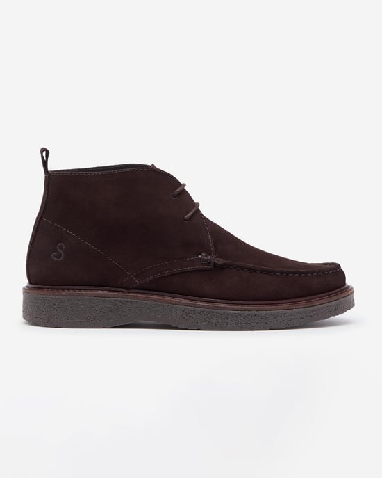 Xixona Moccasin Boots in Dark Brown - Image 3