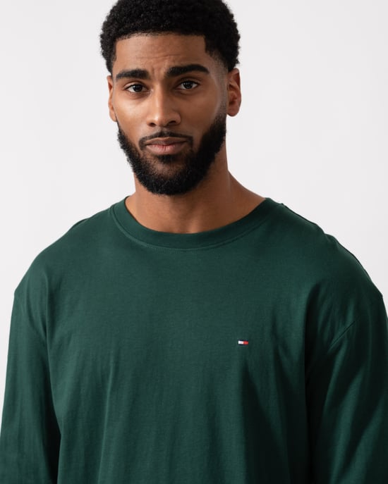 Relaxed Long Sleeve Pyjama Set in Dark Green - Image 3