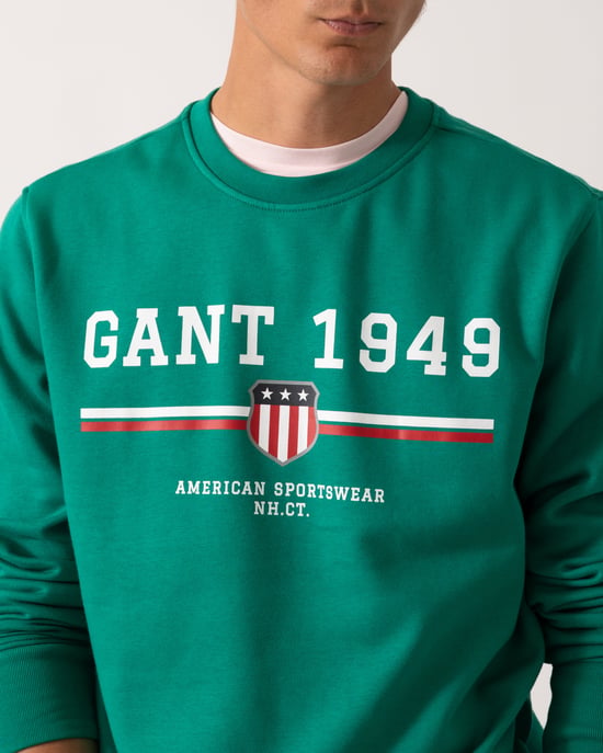 1949 1949 Graphic Crew Neck Sweatshirt Sweatshirt in Dark Green - Image 3