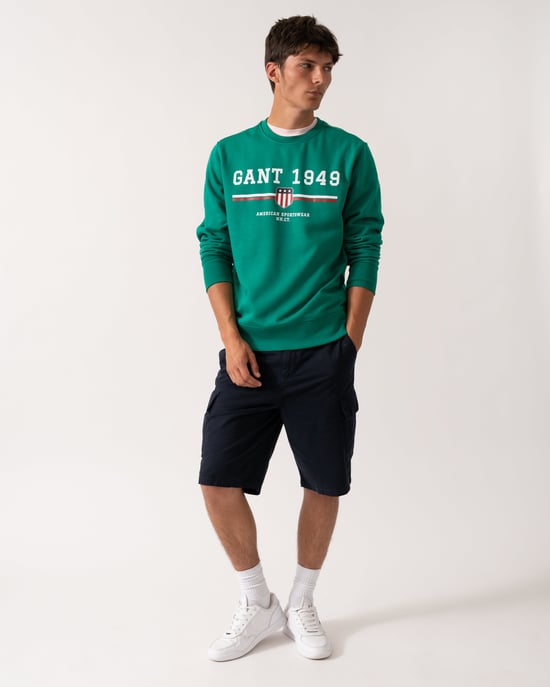 1949 1949 Graphic Crew Neck Sweatshirt Sweatshirt in Dark Green - Image 4