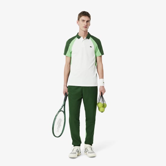 Men's Lacoste Sport Tennis Colour Block Joggers in Green - Image 4
