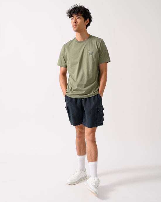 GANT Mens Regular Fit Drawstring Linen Cargo Shorts Regular Fit Cargo Shorts in Dark Blue - Image 4
